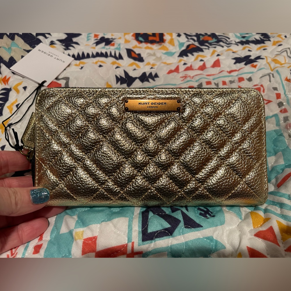NWT Gold Kurt Geiger wallet